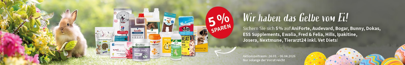 Osterpreisknaller 5 % Rabatt auf ausgewählte Marken